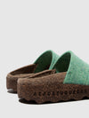 Round Toe Mules CANU TAUPE/GREEN